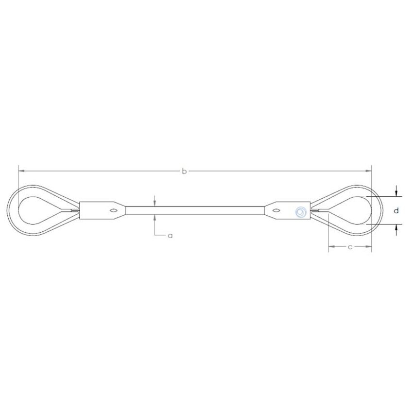 Staalkabel met lussen zwart