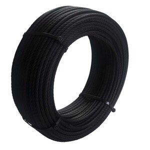 Stainless Steel Wire Rope 5 mm 50m 7x19 Black