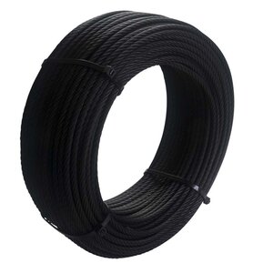 Stainless Steel Wire Rope 3 mm 50m 7x19 Black