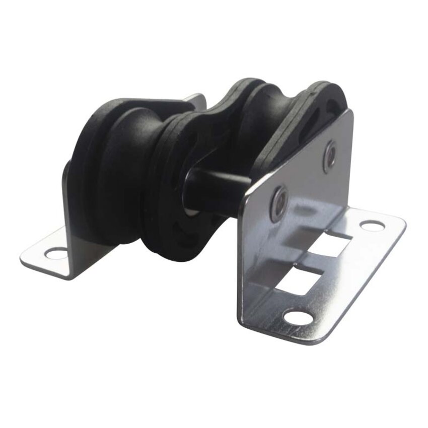 Reverse pulley 28 mm stainless steel with staggered polyamide wheels