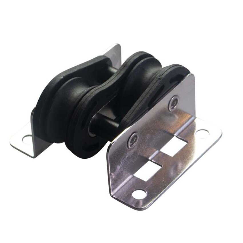 Reverse pulley 28 mm stainless steel with staggered polyamide wheels