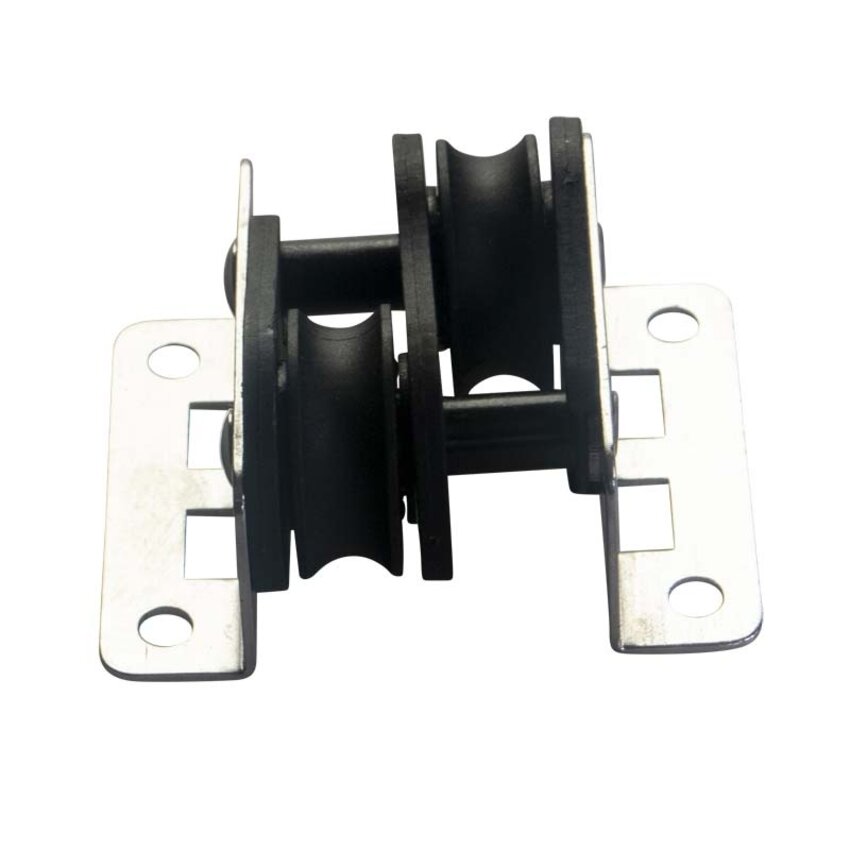 Reverse pulley 28 mm stainless steel with staggered polyamide wheels