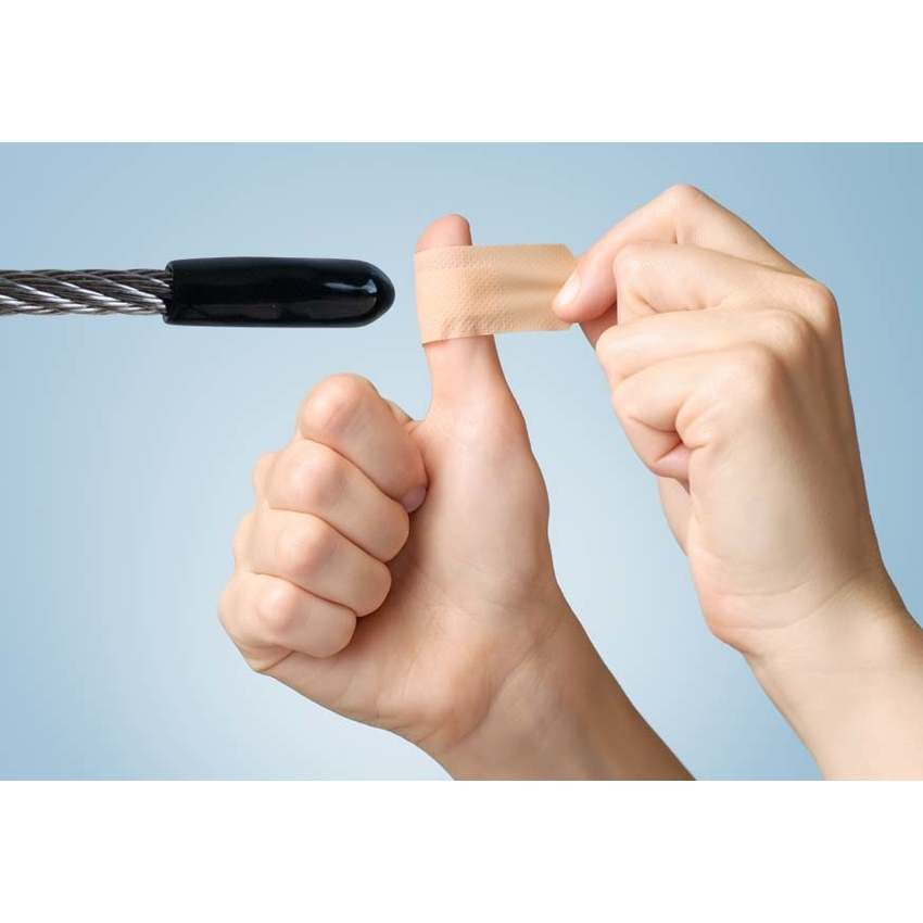 Stahlkabel Kunststoffschutz 6mm Vorteilspackung 50 Stück - Schwarz