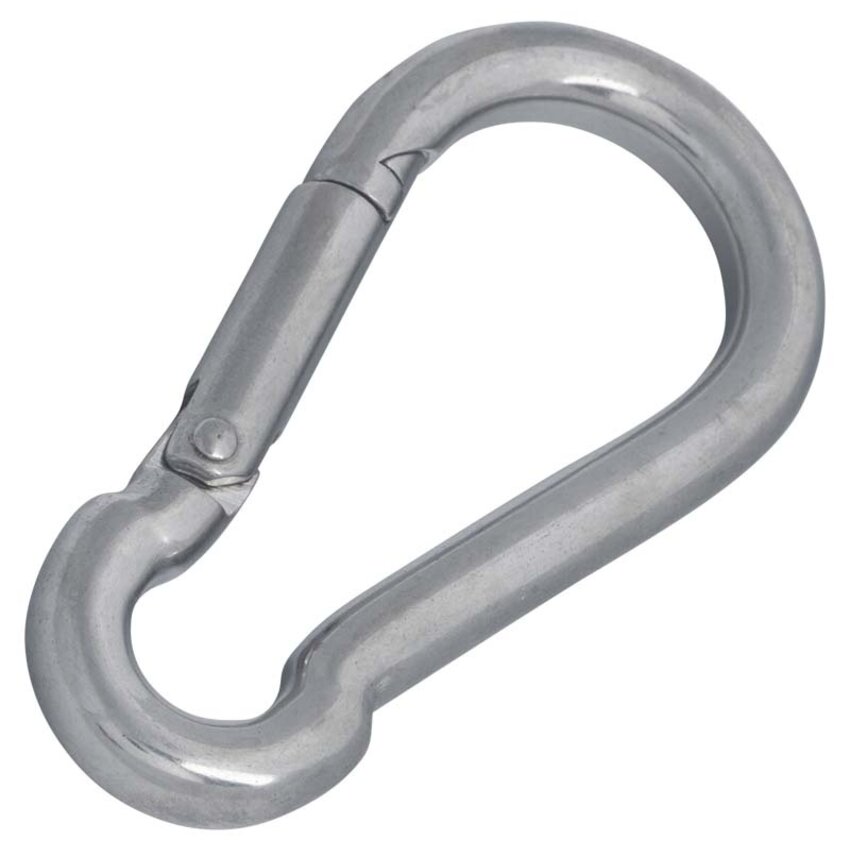 Stainless Steel Carabiner Hook 6x60 mm AISI 316 – For Wire Rope, Marine and Outdoor Use