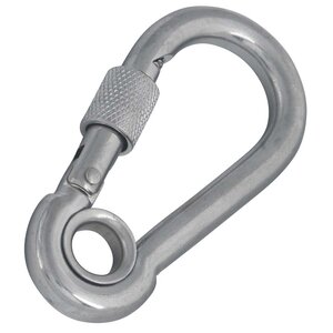 stainless Snap Hook with eye and screw 4x40