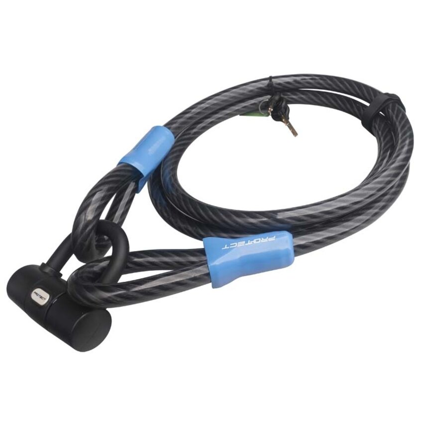 Cable lock Art & VBV tested 2.5 meters long - with clamp Cobalt