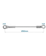 Staalkabel aan beide zijden voorzien van kabelschoen-oogje voor m3 - 120mm