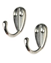 Kleiderhaken einzeln - Doppelloch - 2 Stück