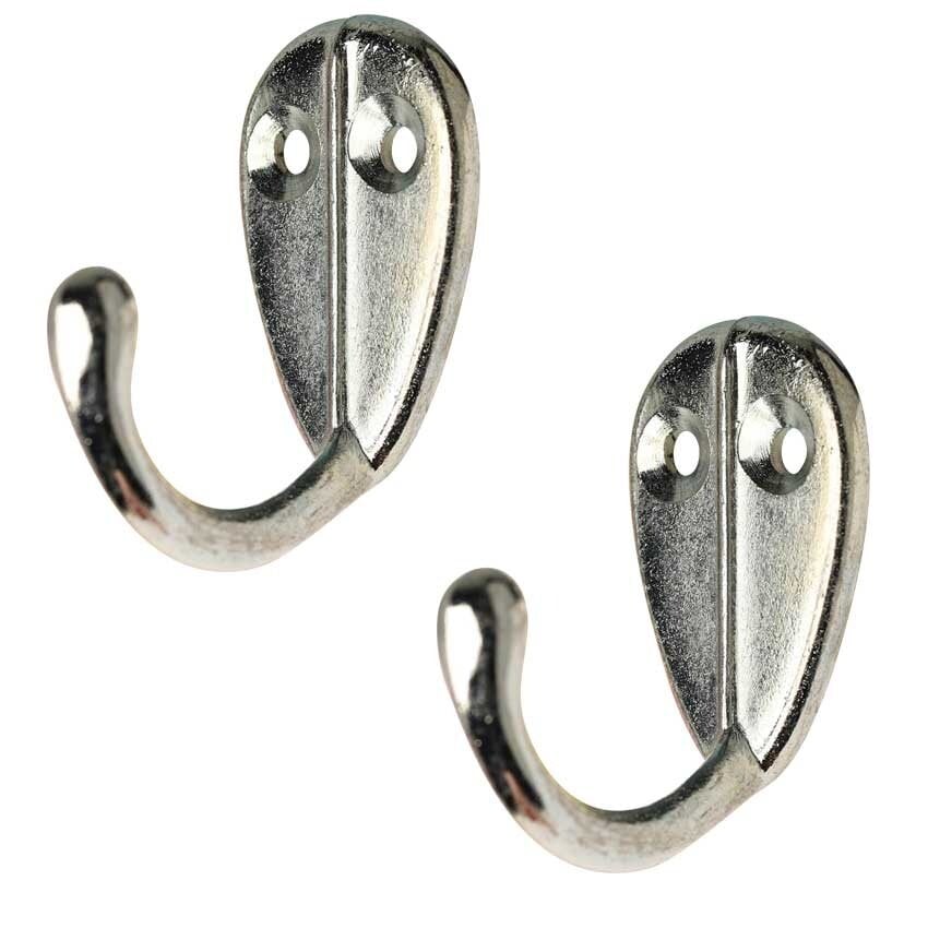 Zhehao 100 Pieces Wall Mounted Single Hook Robe Hooks and 110 Pieces Screws for Hanging Key Hooks Jewelry