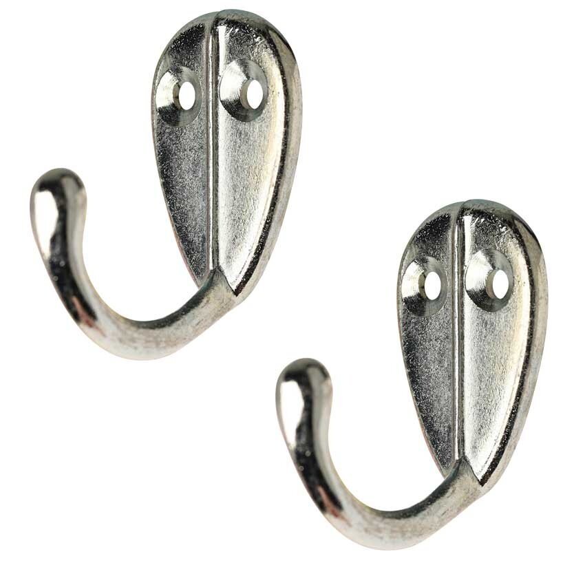 Zhehao 100 Pieces Wall Mounted Single Hook Robe Hooks and 110 Pieces Screws for Hanging Key Hooks Jewelry