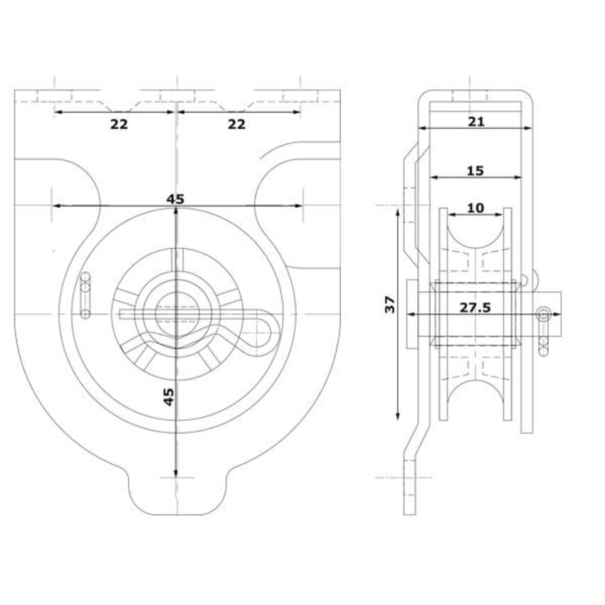 pulley with Wall assembly