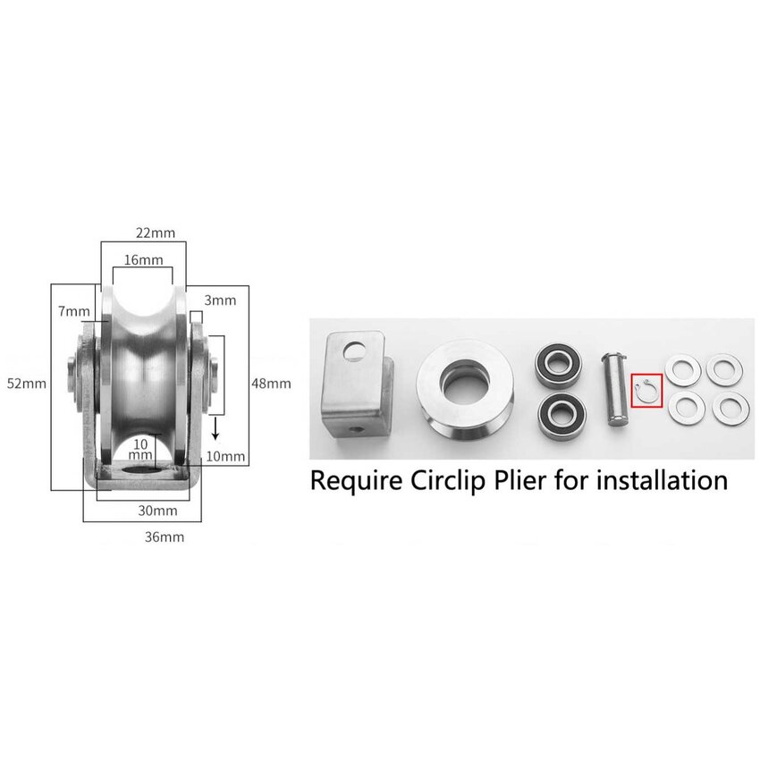 Pulley with U-bolt - AISI304