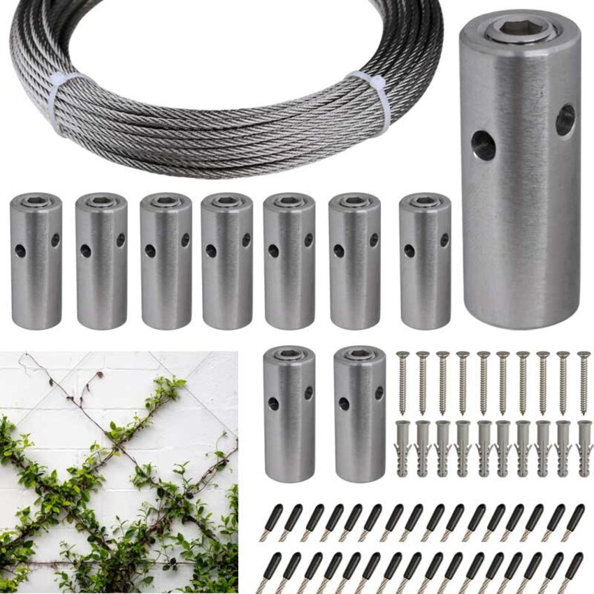 Stainless Steel Climbing Aid Kit for Guiding Plants and Shrubs Along the Wall.