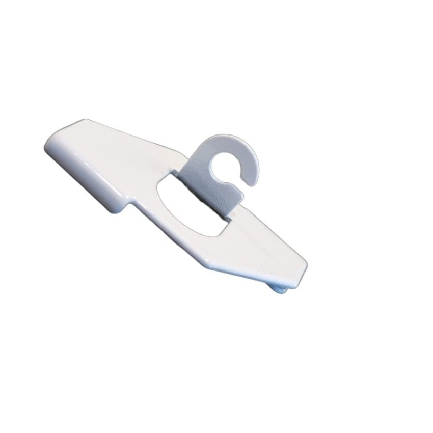 Clip for suspended ceilings, white, with open eye