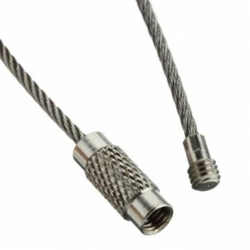 Black Wire Rope 150 mm 'bracelet' steel wire key ring