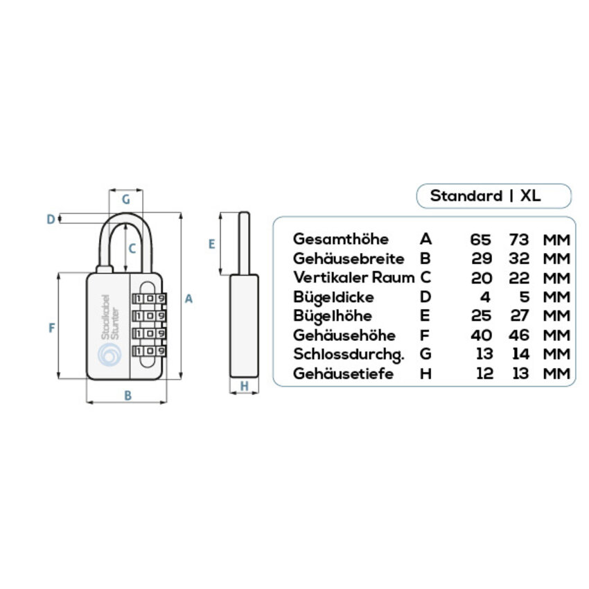 Combination Padlock with Key for Post-Opening