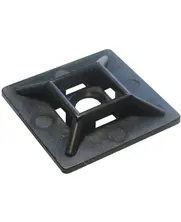 Selbstklebende Befestigungsplatte Schwarz für Kabelbinder und Stahlkabel bis 1.2mm