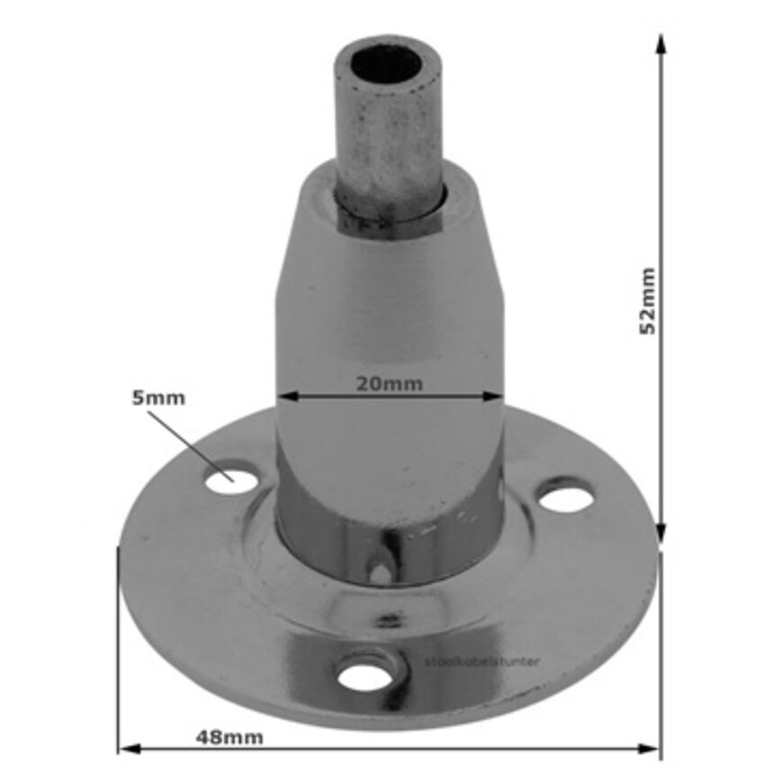 Staalkabelhouder tot 5 mm met automatisch kogelgripsysteem – professionele plafond- en wandbevestiging voor staalkabels, verlichting en displays – maximale werklast 80 kg