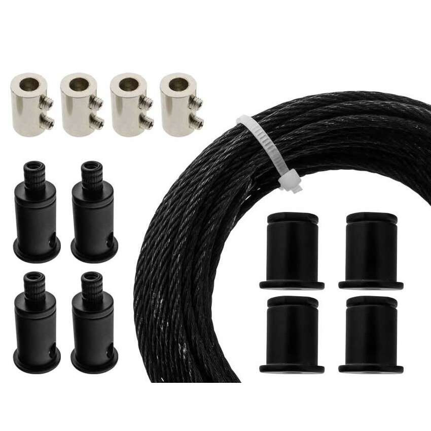 Black extractor hood suspension system bundle