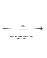 Staalkabel met kogel vormige eindafwerking