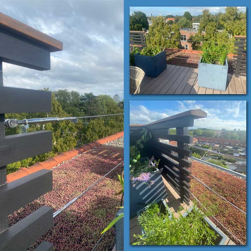 Staalkabelrailing voor dakterras - Een mooi uitzicht!