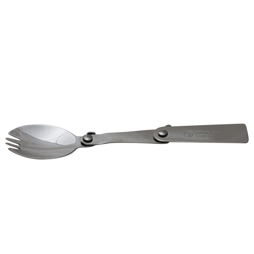 Spork - a spoon and fork in one - always handy on the go.