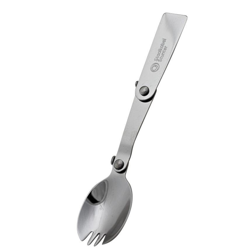 Spork - een lepel en een vork in 1 - altijd handig voor onderweg.