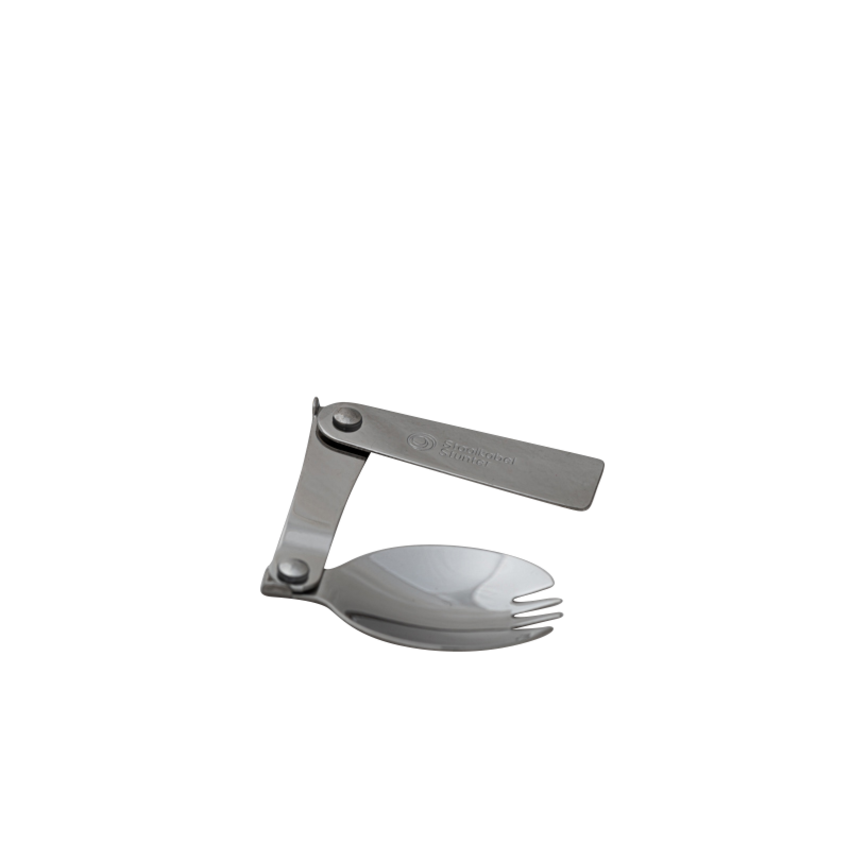 Spork - a spoon and fork in one - always handy on the go.