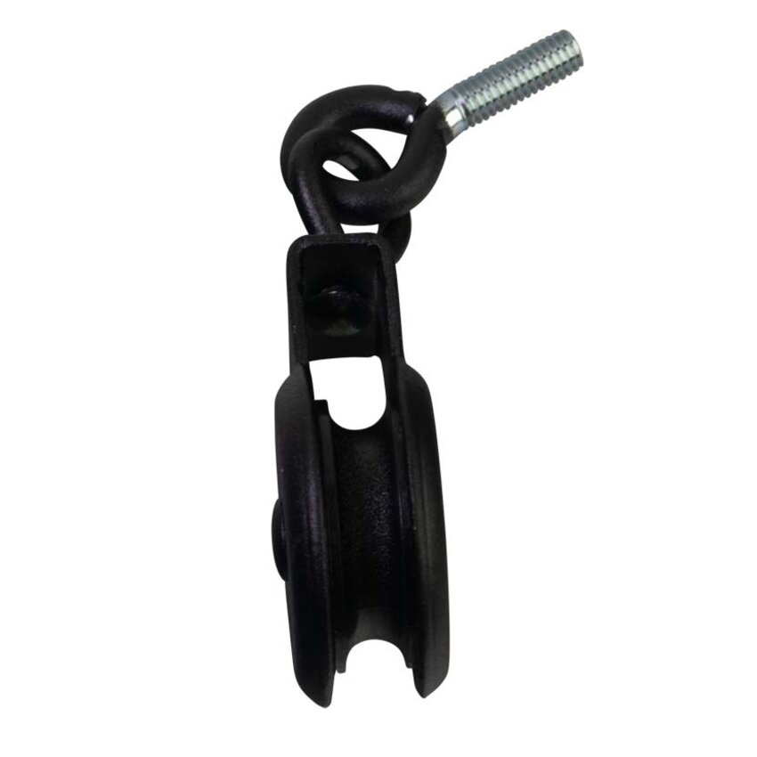 Markisenhangrolle Holzgewinde-Ringschraube Polyamidrad 32 mm  m6 - Schwarz
