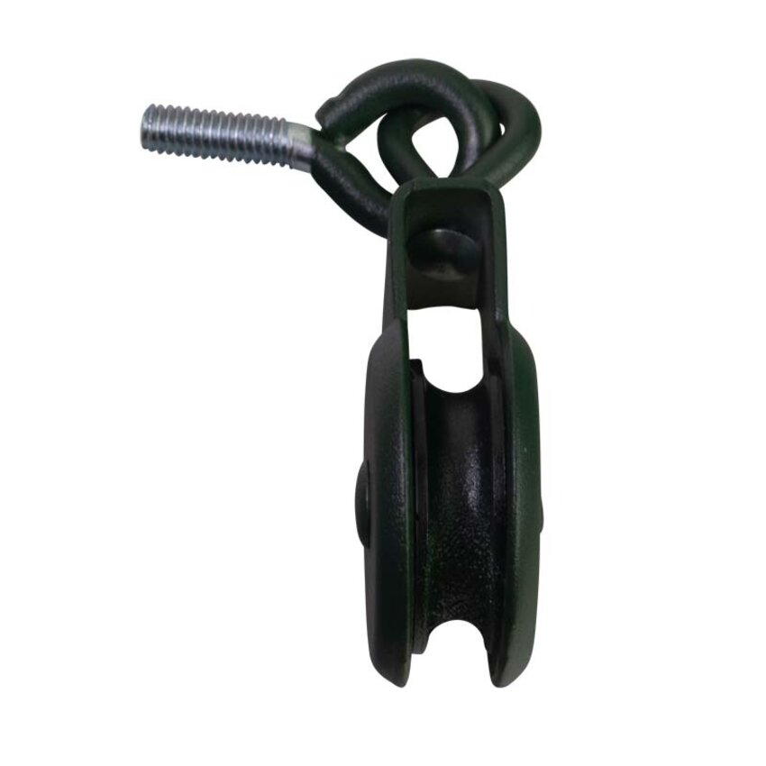 Markisenhangrolle Holzgewinde-Ringschraube Polyamidrad 32 mm  m6 - Schwarz