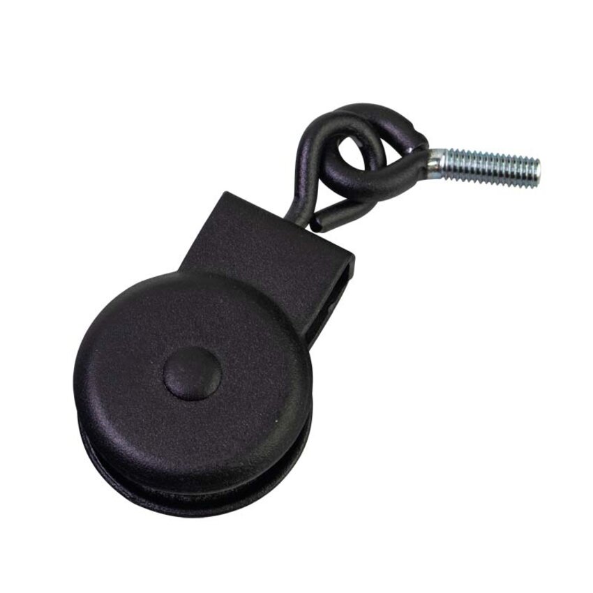 Markisenhangrolle Holzgewinde-Ringschraube Polyamidrad 32 mm  m6 - Schwarz