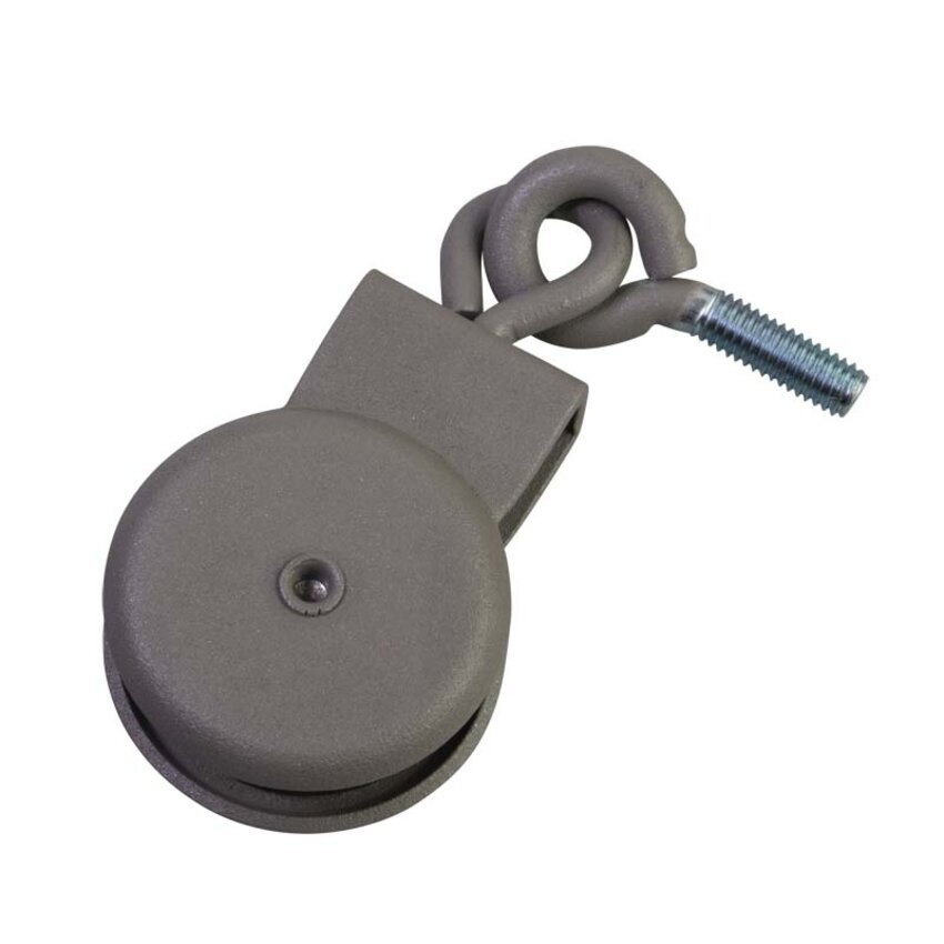 Markisenhangrolle Holzgewinde-Ringschraube Polyamidrad 32 mm  m6 Grau