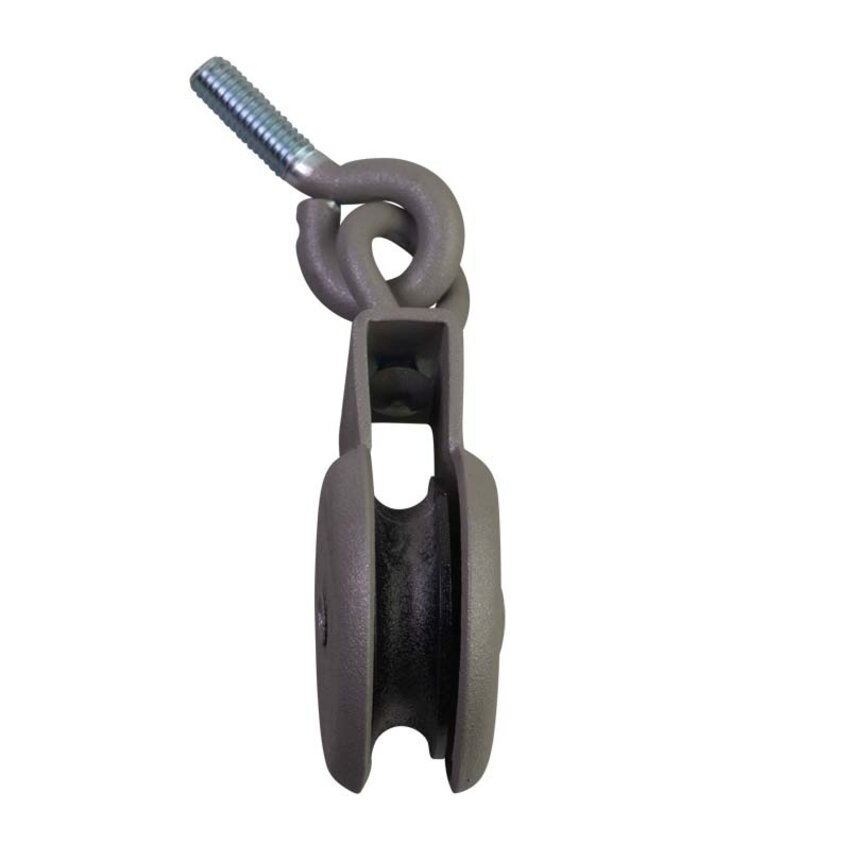 Markisenhangrolle Holzgewinde-Ringschraube Polyamidrad 32 mm  m6 Grau