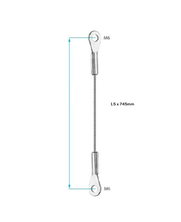 Staalkabel aan beide zijden voorzien van kabelschoen-oogje voor m3 - 120mm