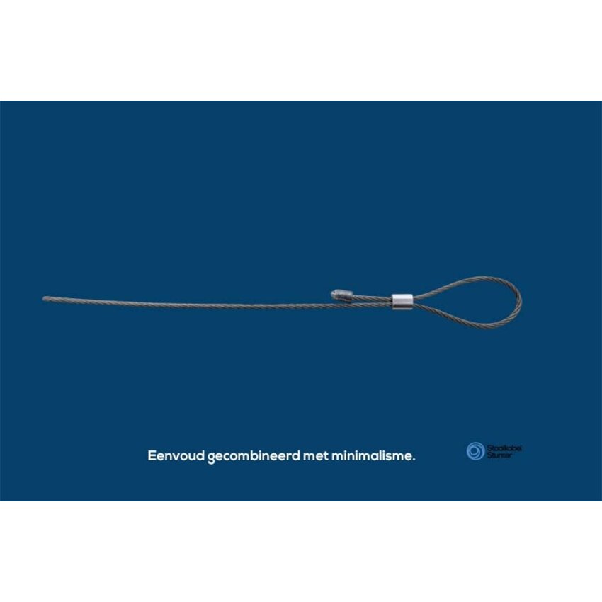 Schwarzes Stahlseil mit Endstopp, 1,2 mm dick und 1 Meter