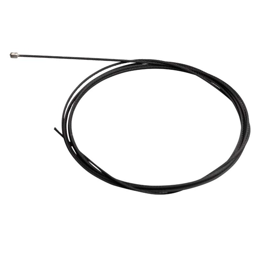 Zwarte Staalkabel met eindstop 1.2mm dik en 2 meter lang