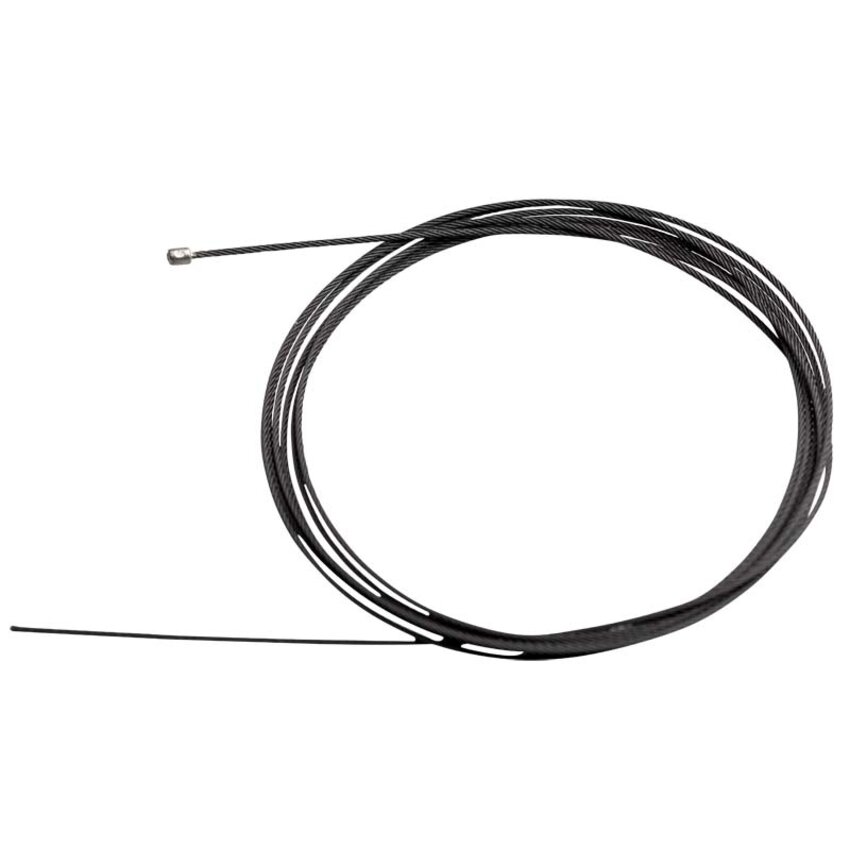 Zwarte Staalkabel met eindstop 1.2mm dik en 2 meter lang