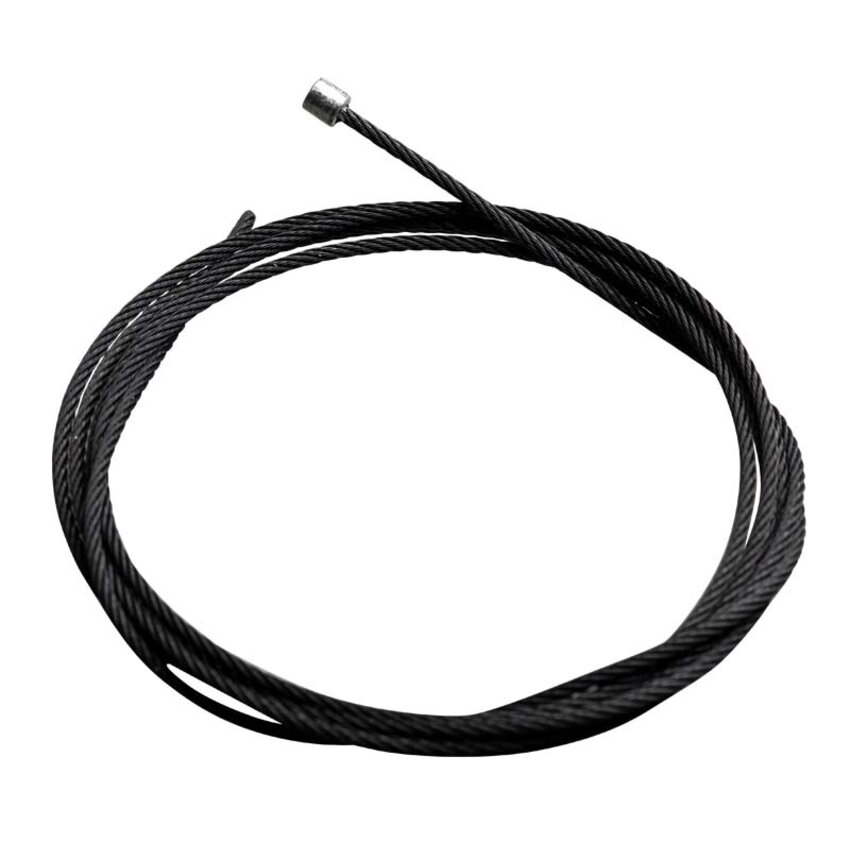 Black Steel Cable with End Stop, 2,5mm Thick and available in 1, 2 or 3 meters long