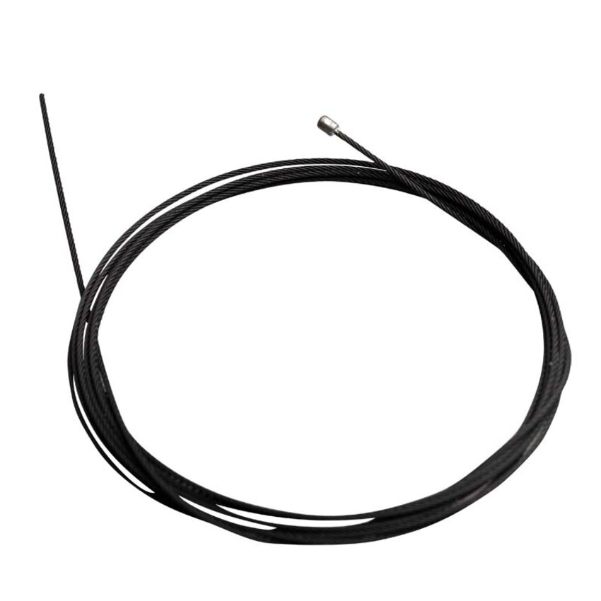 Black Steel Cable with End Stop, 2,5mm Thick and available in 1, 2 or 3 meters long