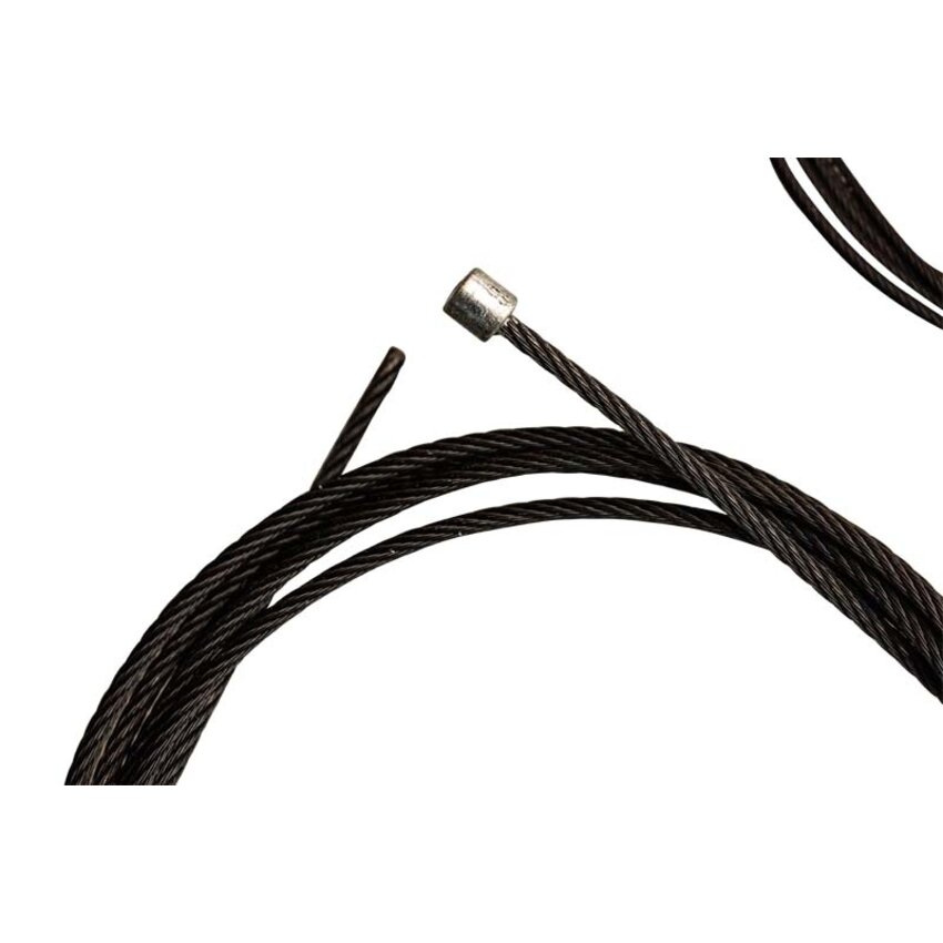 Black Steel Cable with End Stop, 2,5mm Thick and available in 1, 2 or 3 meters long
