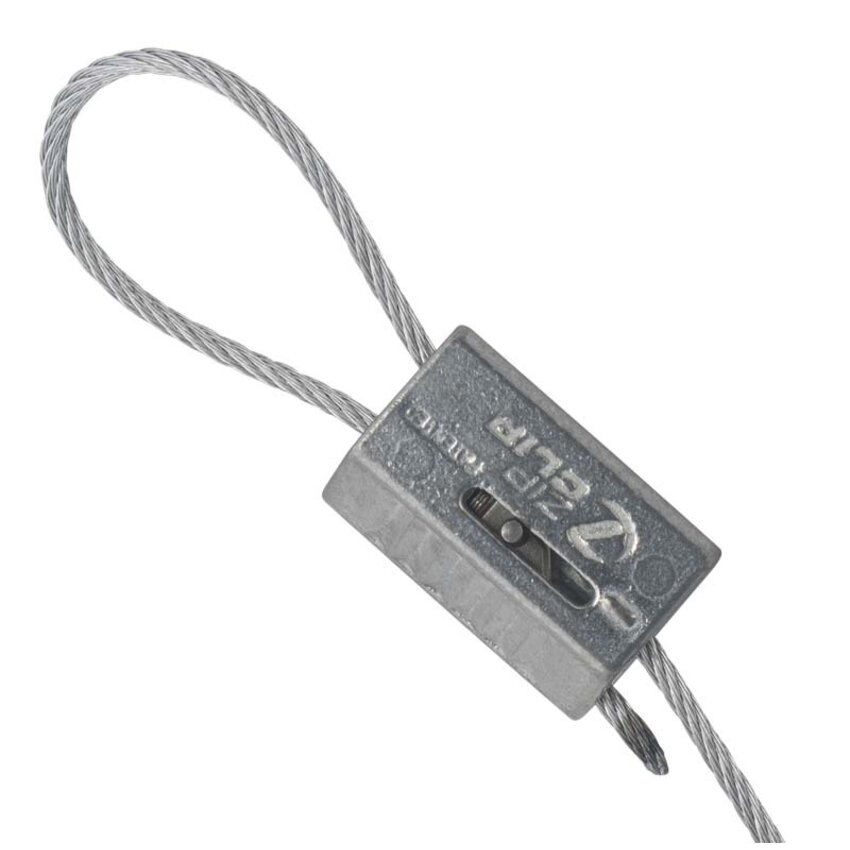 Package Zip-Clip steel cable 2mm meters with Zip-Clip Rize automatic cable grippers for 2mm.