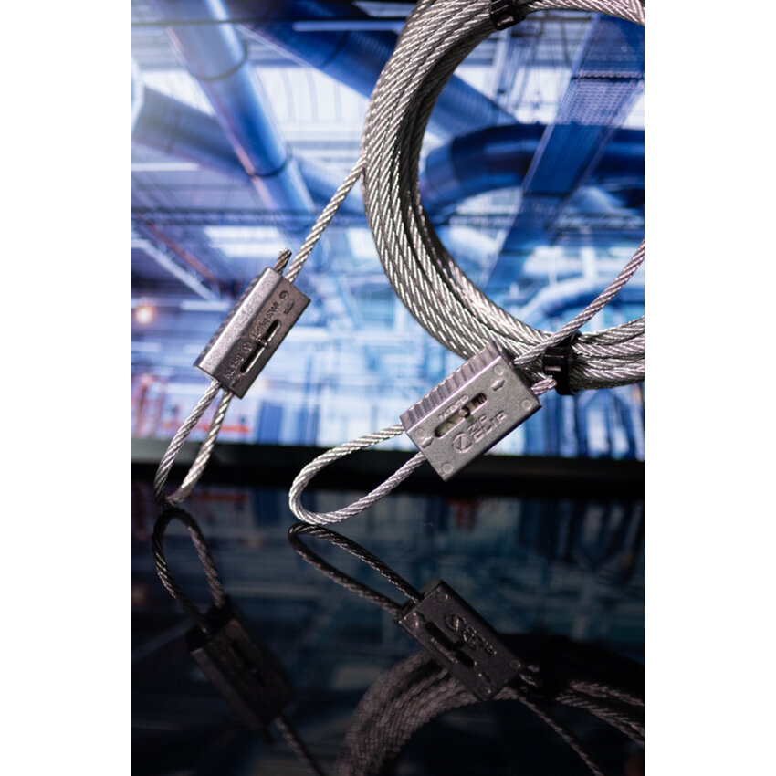 Package Zip Clip Steel Cable 3mm and 10 meters with Zip Clip Rize Automatic Cable Grippers for 3mm.