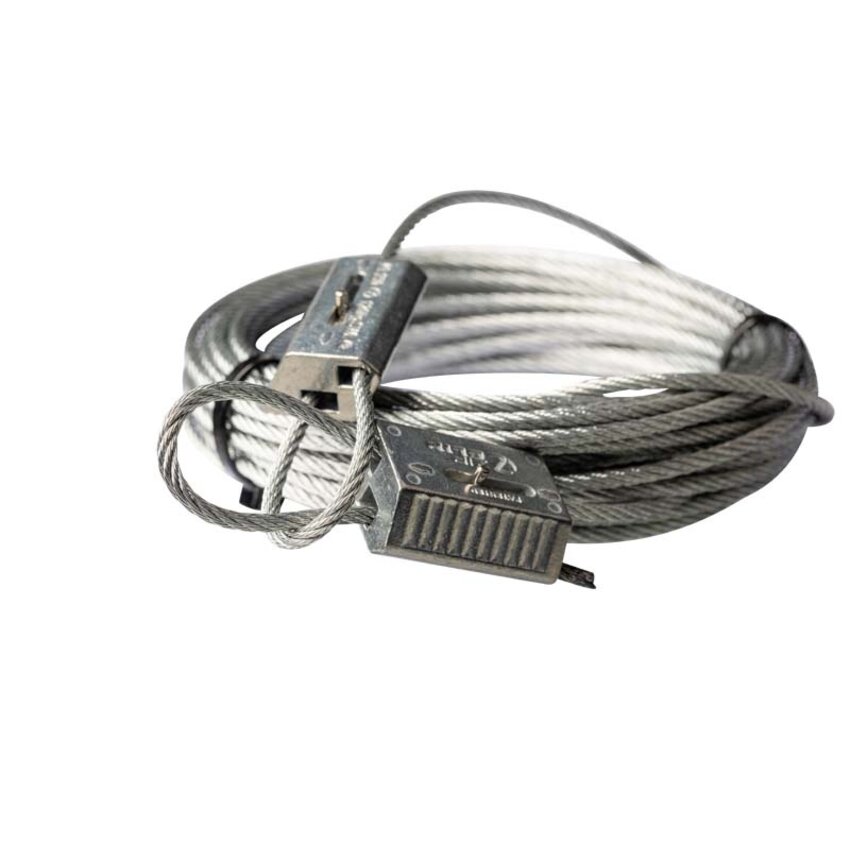 Package Zip Clip Steel Cable 3mm and 10 meters with Zip Clip Rize Automatic Cable Grippers for 3mm.