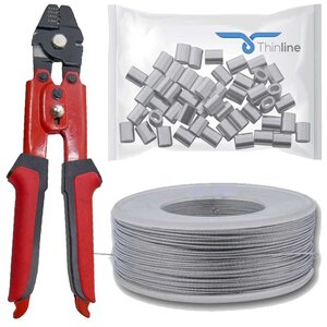 Thinline Rvs Extra Dun Staalkabel 100m Pakket