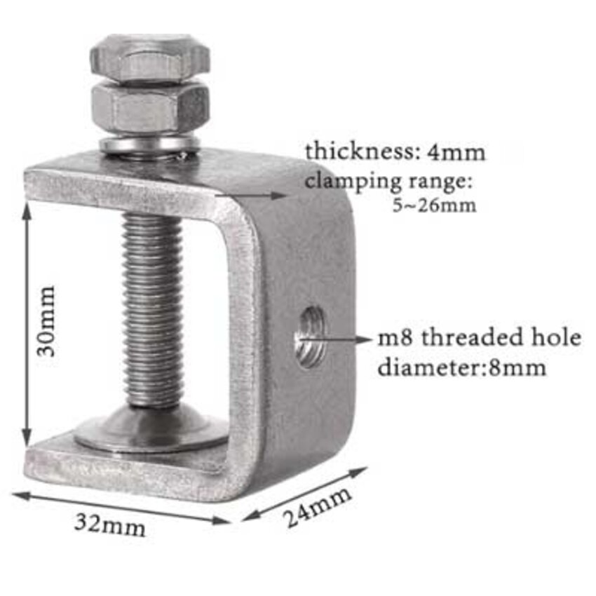 Schroefklem 304 RVS  Balkklem