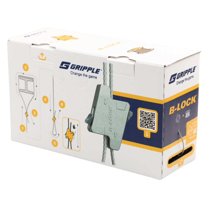 B-Lock Package with 30 Automatic Wire Clamps and Steel Cable 1.5mm x 50m