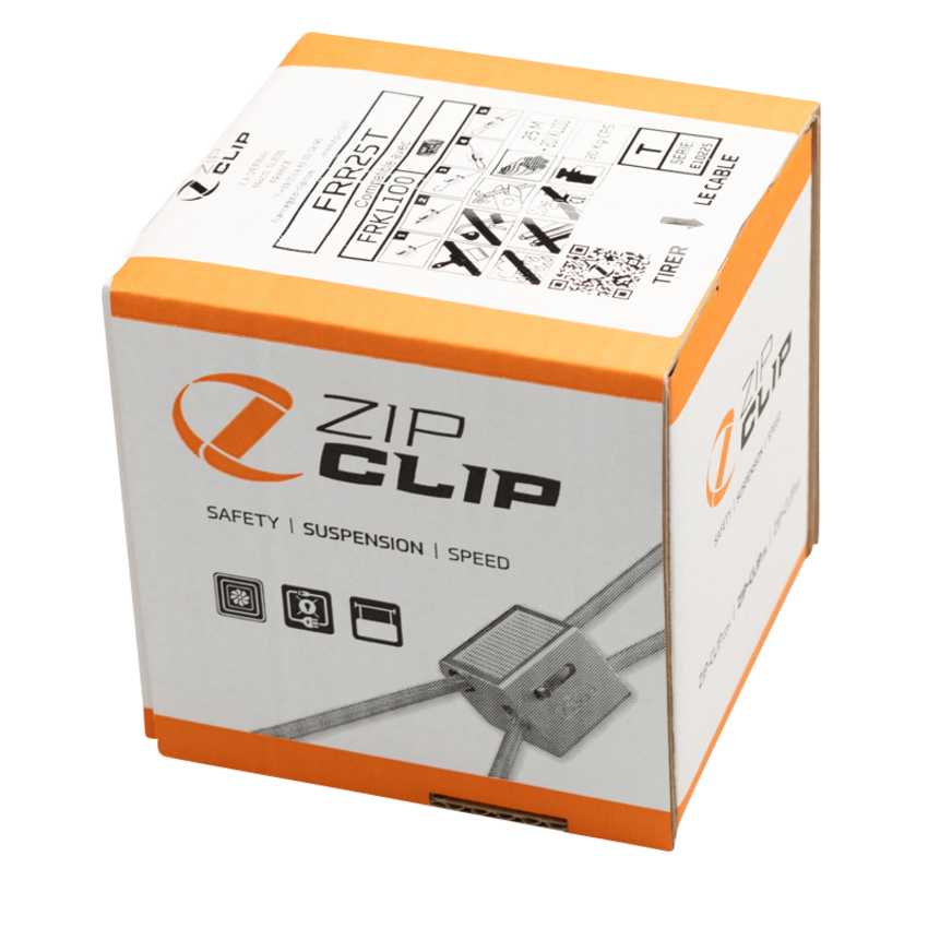 Paket mit Zip Clip Rize Automatischer Kabelgreifer 2mm und Zip Clip Stahlkabel 25m