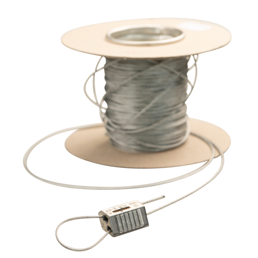 Package with Zip Clip Rize Automatic Cable Gripper 2mm and Zip Clip Steel Cable 25m