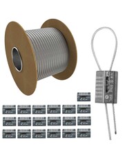 Pakket met Zip Clip Rize Automatische kabelgripper 2mm en Zip Clip Staalkabel 25m