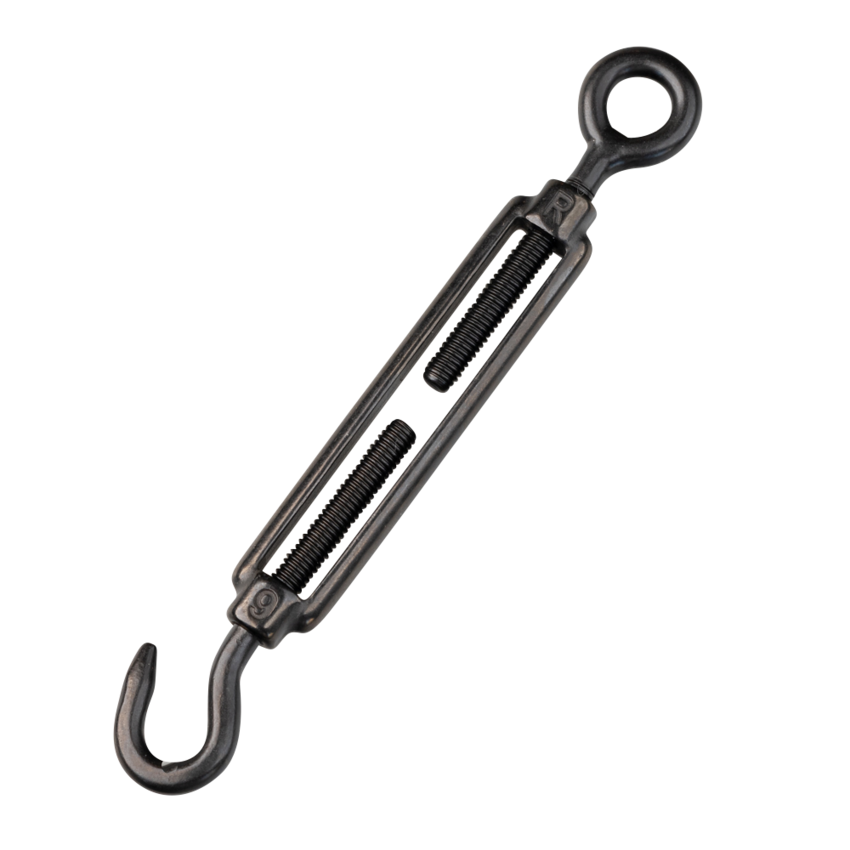 Draadspanner RVS M6 haak en oog  Zwart